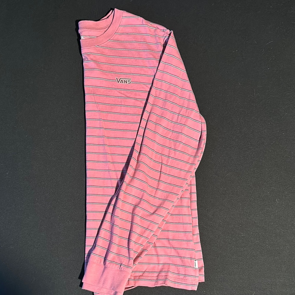 Vans Pink Striped Long Sleeve Shirt
